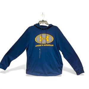 Under Armour Men's Navy and Neon Orange Hoodie size L